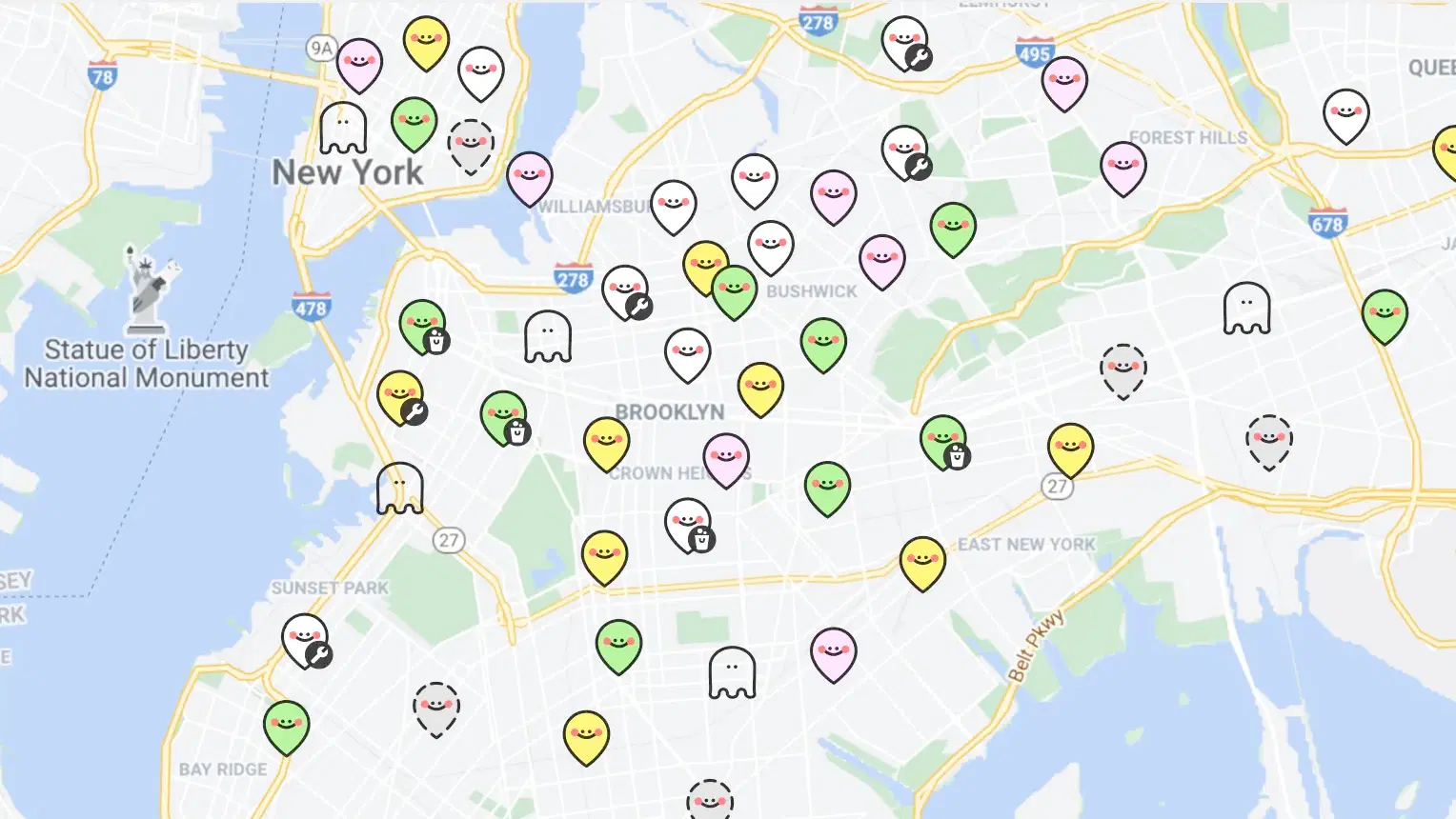 Picture of a New York fridge map